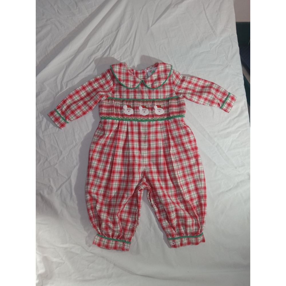 Shrimp & Grits Kids Romper Size‎ 6months Christmas Santa Multicolor